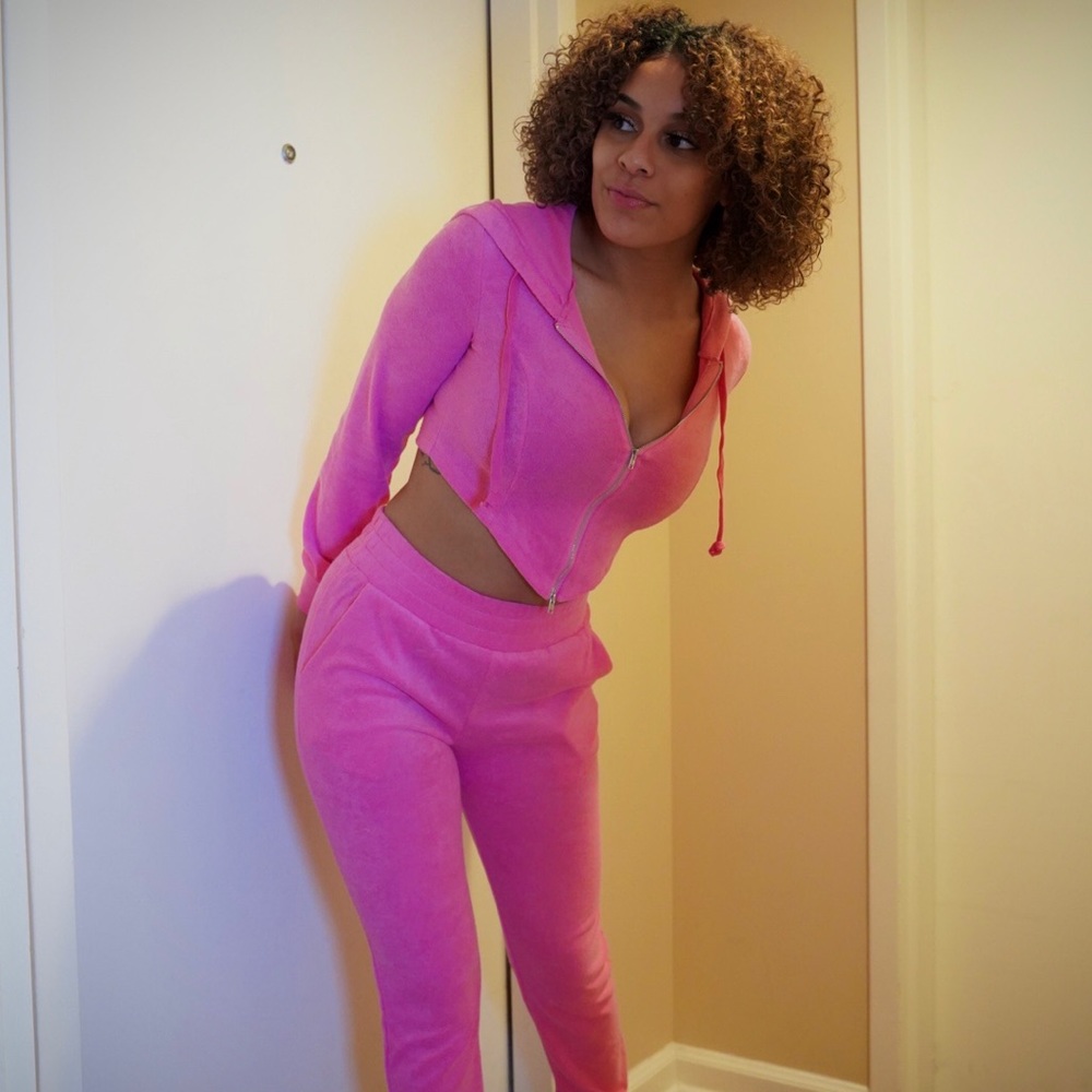 Pink Terry Sweatsuit Set